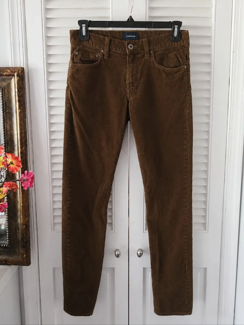 J.Crew 484 Brown Corduroy Slim Pants 28x32 Men's Straight Leg